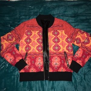 Mink pink paisley quilted bomber